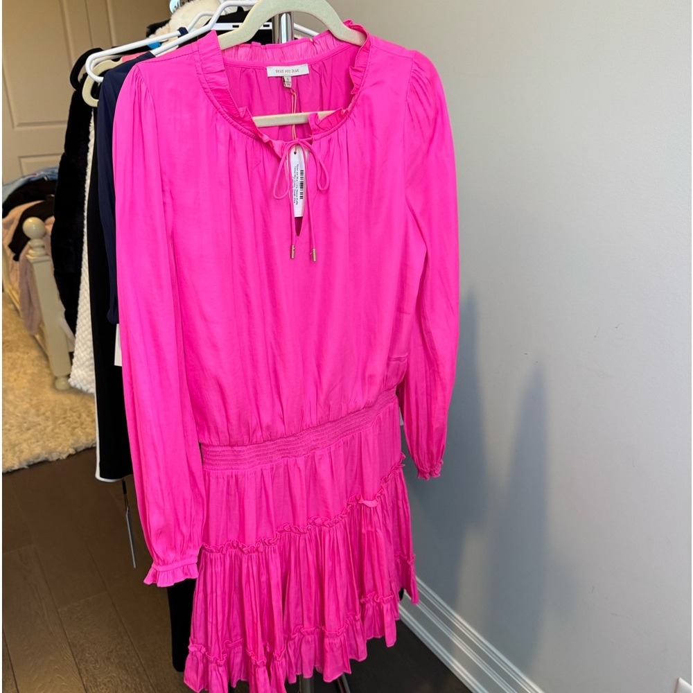 Brand New - Skies are Blue Long Sleeve Ruffle Tiered Mini Dress. Size S